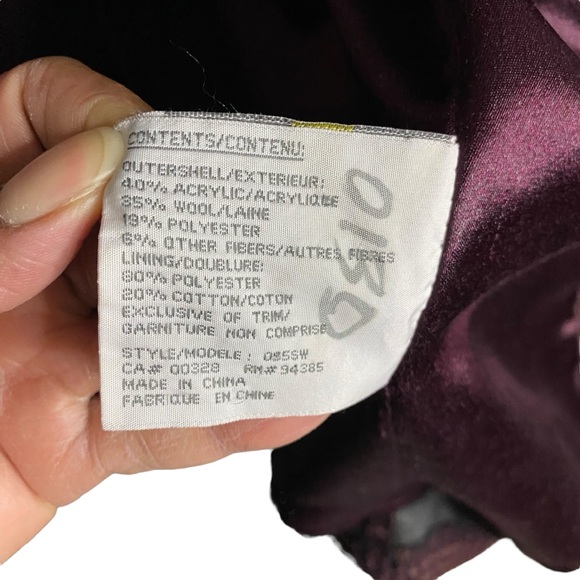 Pizazz Women’s Purple Tweed Wool Longline Coat - Picture 7 of 9